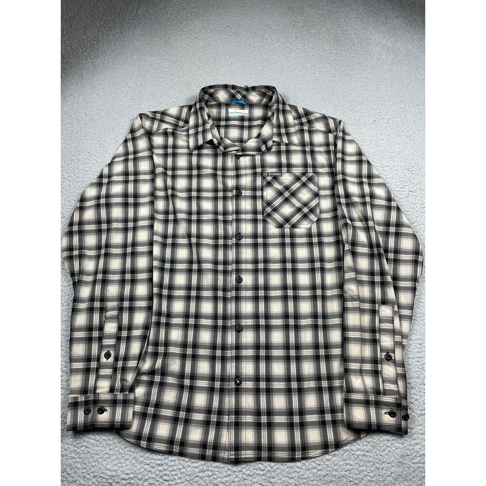 Columbia Mens Size L Button Down Plaid Long Sleeve Shirt